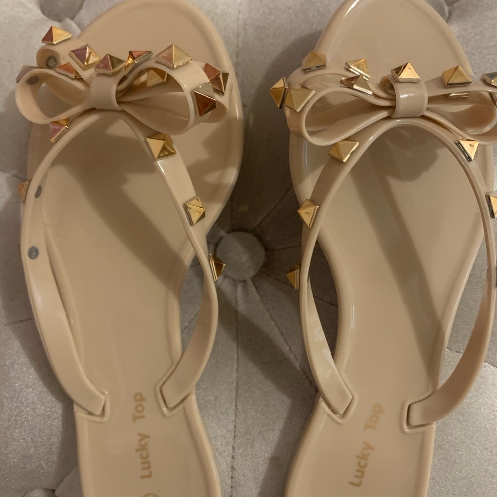 Girls Stud Bow Jelly Sandals